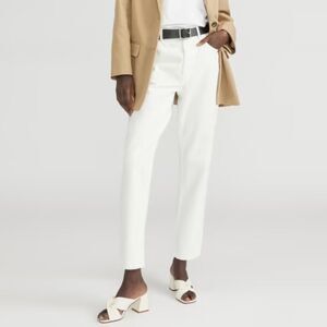 Everlane The 90s Cheeky High Rise Straight Leg Cotton Jean Bone White 31